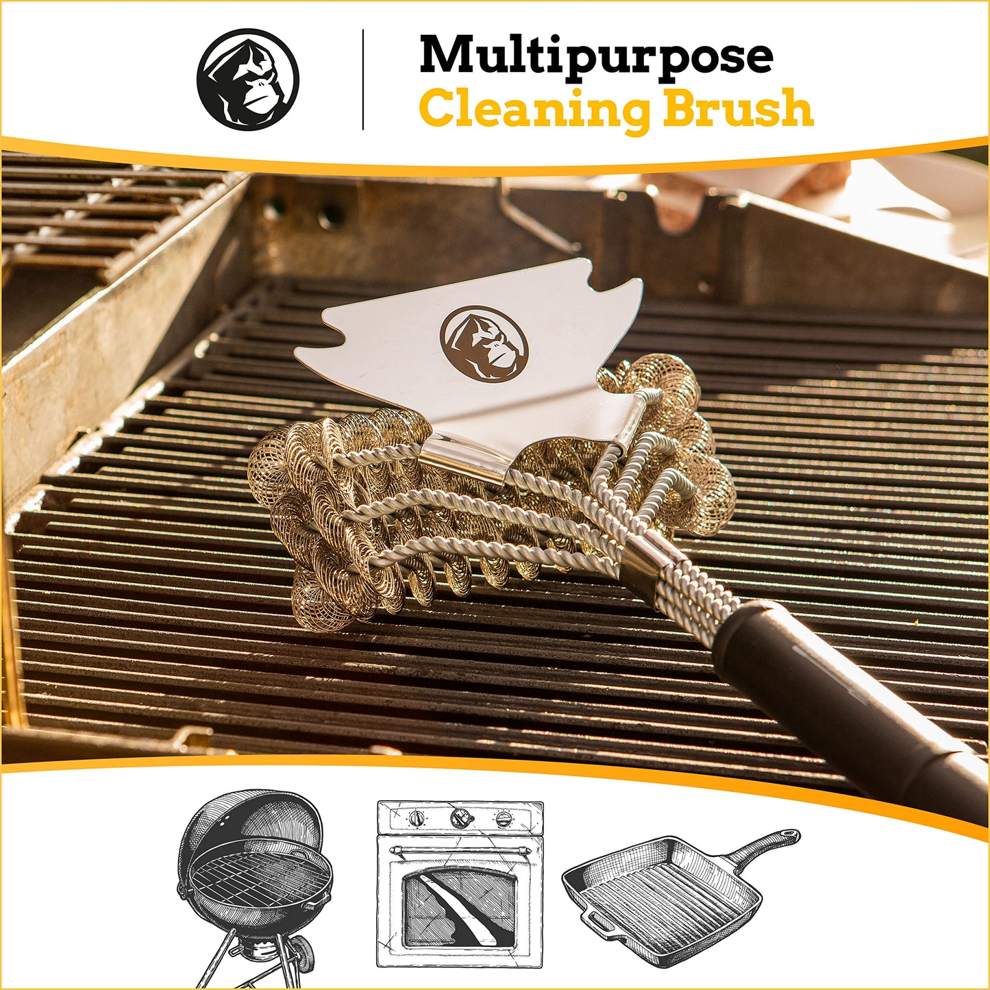 - Mountain Grillers | Bristle Free Grill Brush with Sharp Scraper -