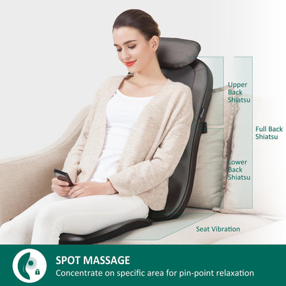 - Snailax Shiatsu Back Massager | Heat for Back Pain -