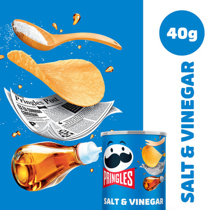- Pringles Salt and Vinegar Flavour Potato Chips | 40g (Pack of 12) -