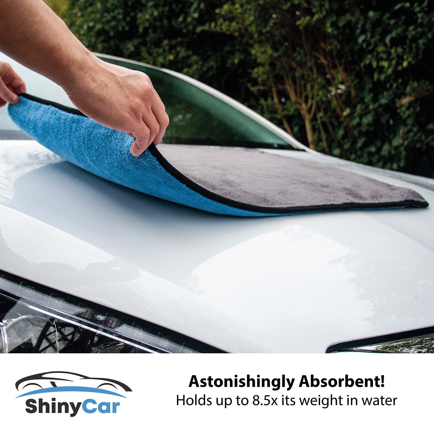 - ShinyCar® UK | Professional XL 1000GSM Microfibre Car Drying Towel | 75x55cm | Ultra Deep Soft Plush Pile -