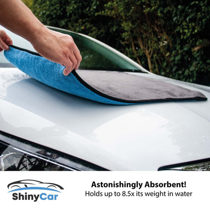 - ShinyCar® UK | Professional XL 1000GSM Microfibre Car Drying Towel | 75x55cm | Ultra Deep Soft Plush Pile -