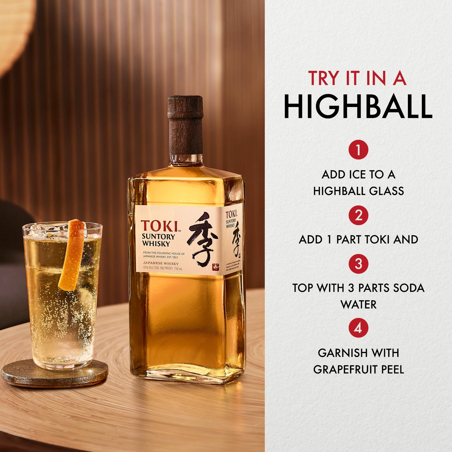- Toki Suntory Japanese Whisky | Green Apple and Grapefruit | Made with Yamazaki -