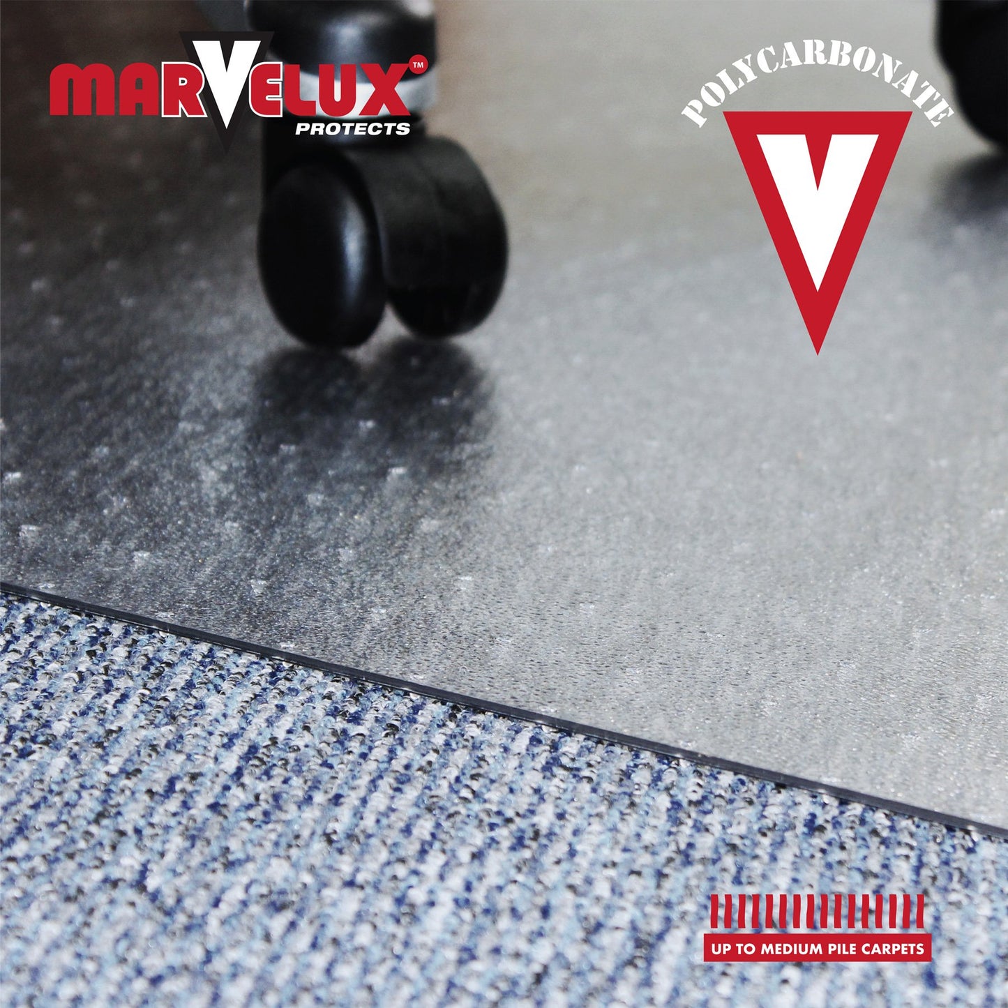 - Marvelux 90 x 120cm | (36" x 47") | Heavy Duty Premium Polycarbonate Rectangular Office Chair Mat -