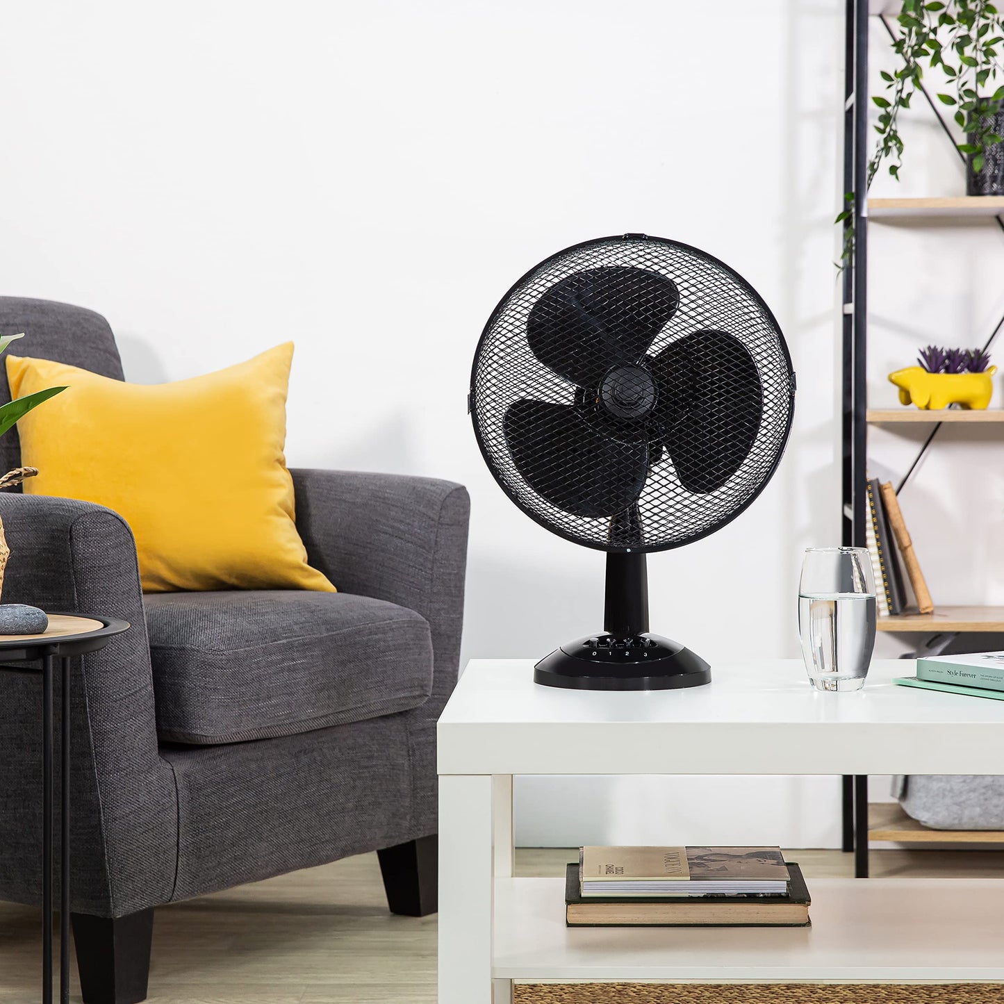 - Zanussi 12" Inch, Lightweight, Portable Desk Fan, 3 Speed Settings, Wide-Angled Oscillation, Powerful Airflow, Quiet Operation, Perfect for Bedroom or Office
