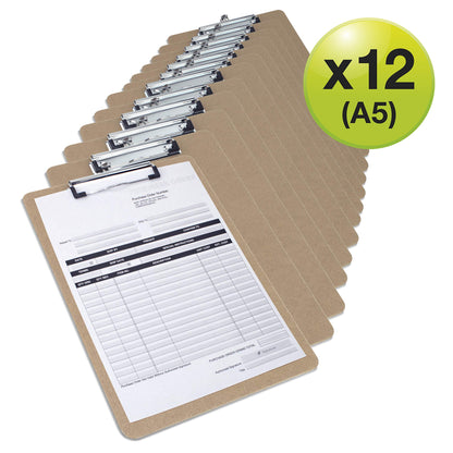 - Rapesco 1608 Hardboard Clipboard | Low Profile Clip | A5 | Pack 12 -