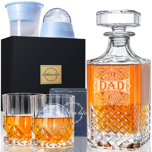 - LIGHTEN LIFE Whiskey Decanter with Glasses Set -