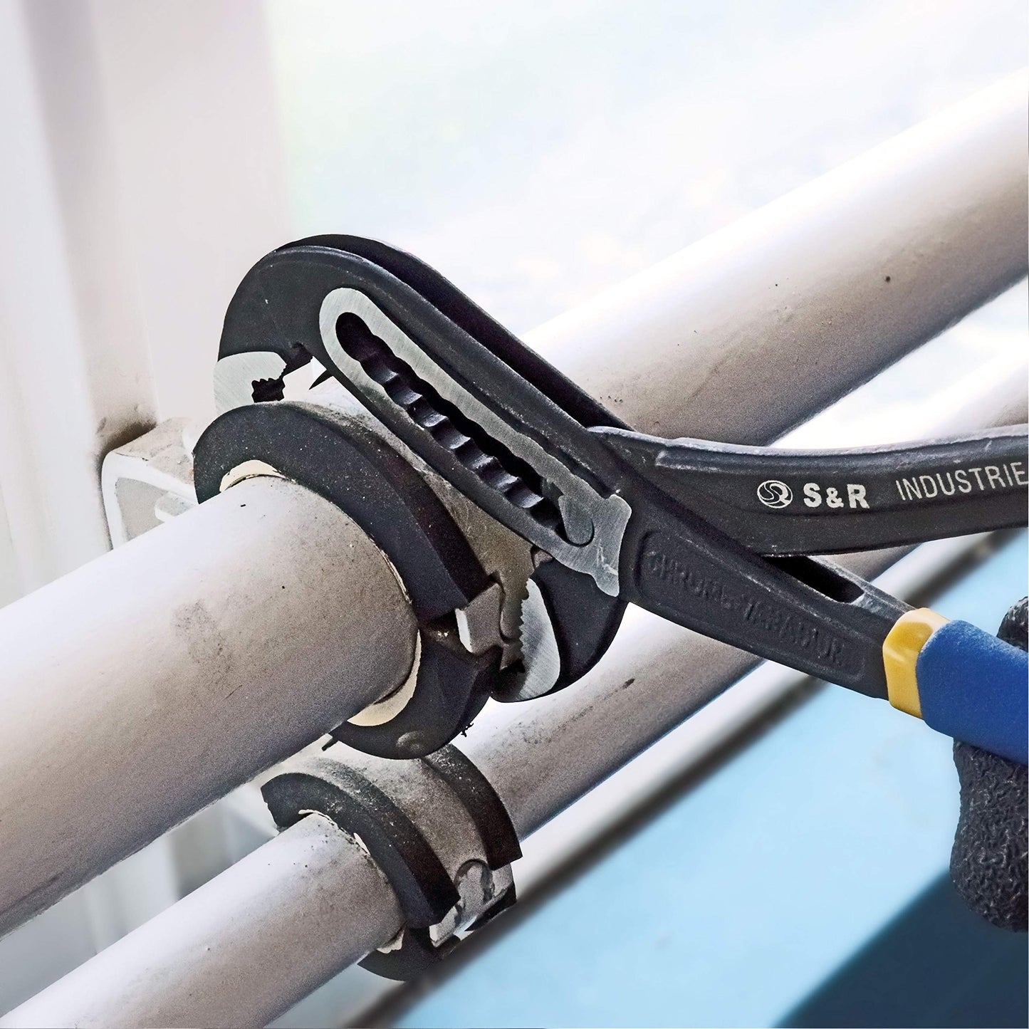 - S&R Water pump pliers | Pipe Wrench 250 x 36 mm | CR-V Steel Phosphatised | Opening width 55 mm -