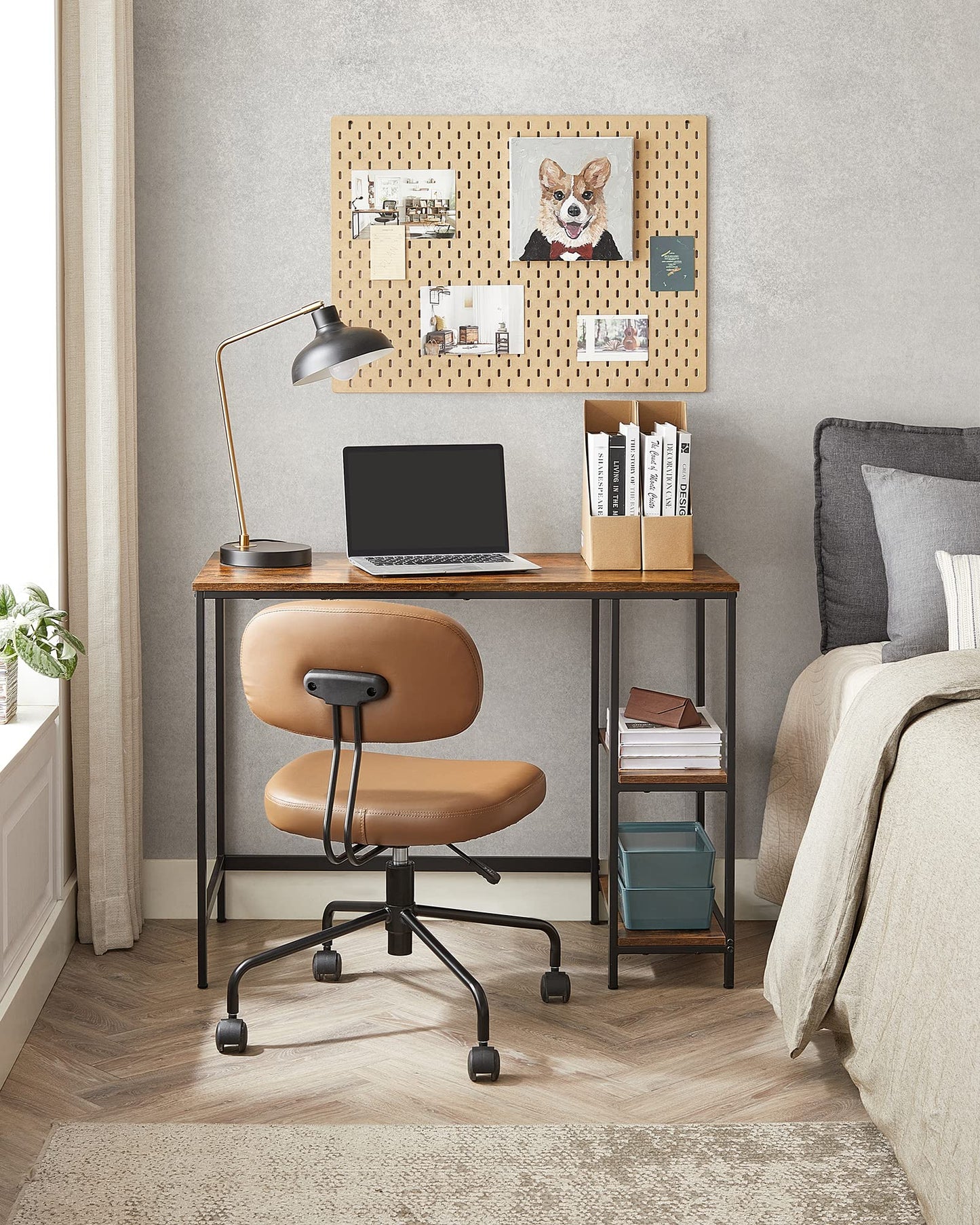 - VASAGLE Computer Desk, Writing Desk with 2 Shelves -