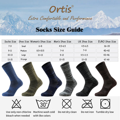 - Ortis Men's Merino | Wool Moisture Wicking | Outdoor Hiking Socks | Pack of 4 -