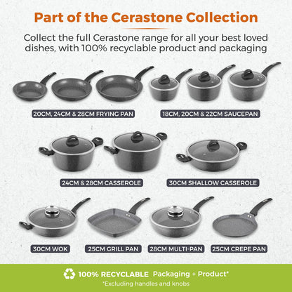 - Tower Cerastone T81232 Forged Frying Pan | Non-Stick Coating | Soft Touch Handles -