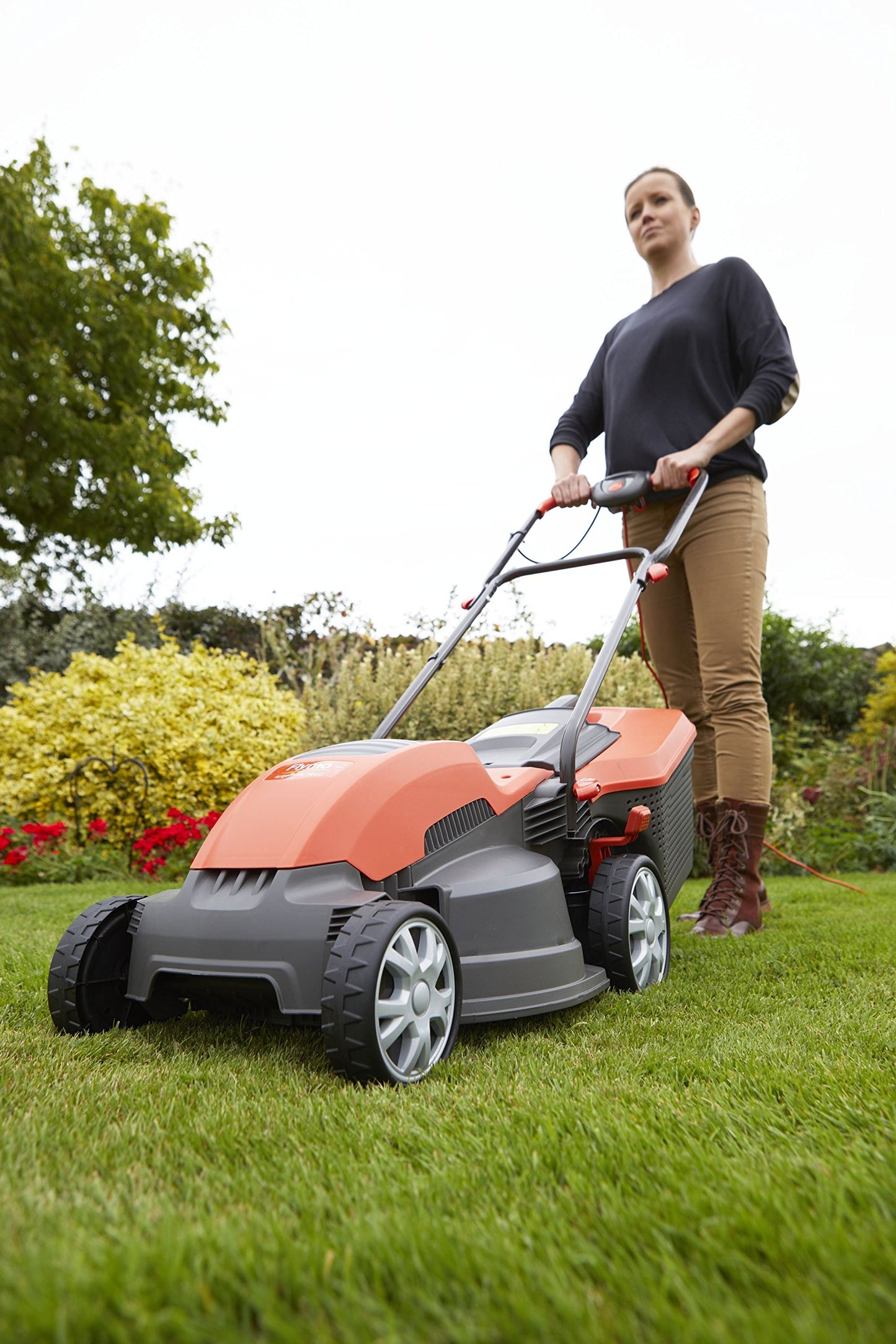 - Flymo Speedi-Mo 360C Electric Wheeled Lawn Mower | 1500 W | Cutting Width 36 cm | Orange/black -
