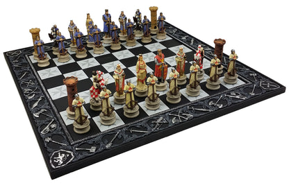 - HPL Medieval Times Crusades King Richard Christian Knights Chess Set | 17" Maltese Board -