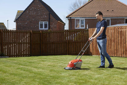- Flymo Hover Vac 250 Electric Hover Collect Lawn Mower | 1400W | 25cm Cutting Width | 15L Grass Box | Ambidextrous Handles | Folds Flat -