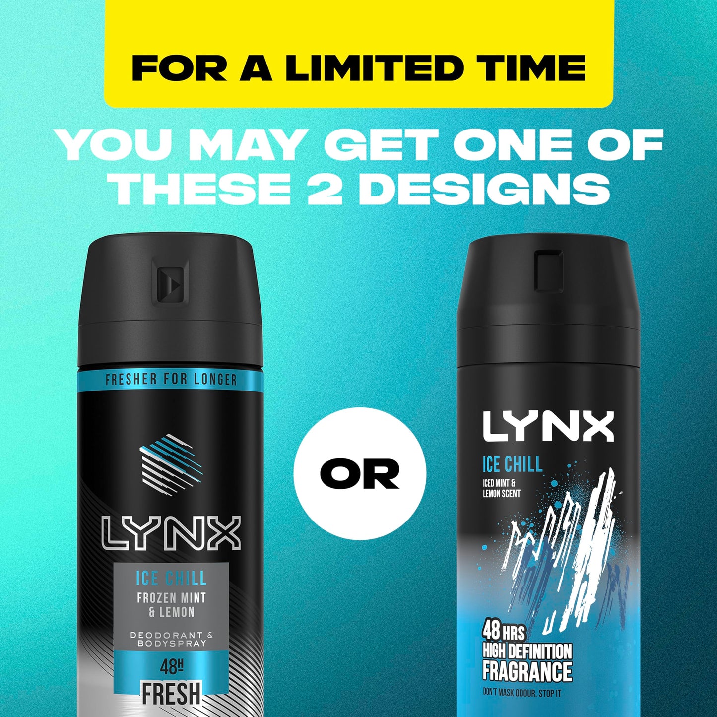 - Lynx Ice Chill Aerosol Bodyspray | 48 hours of odour-busting | 6x 150 ml -