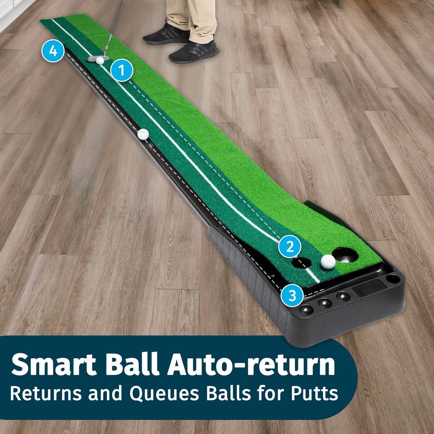 AbcoTech Indoor Golf Putting Mat - Perfect Golf Gifts for Men, Golf Accessories and Indoor Putting Green, Golf Putting Mats for Indoor Golf Experience with 3 Bonus Golf Balls
