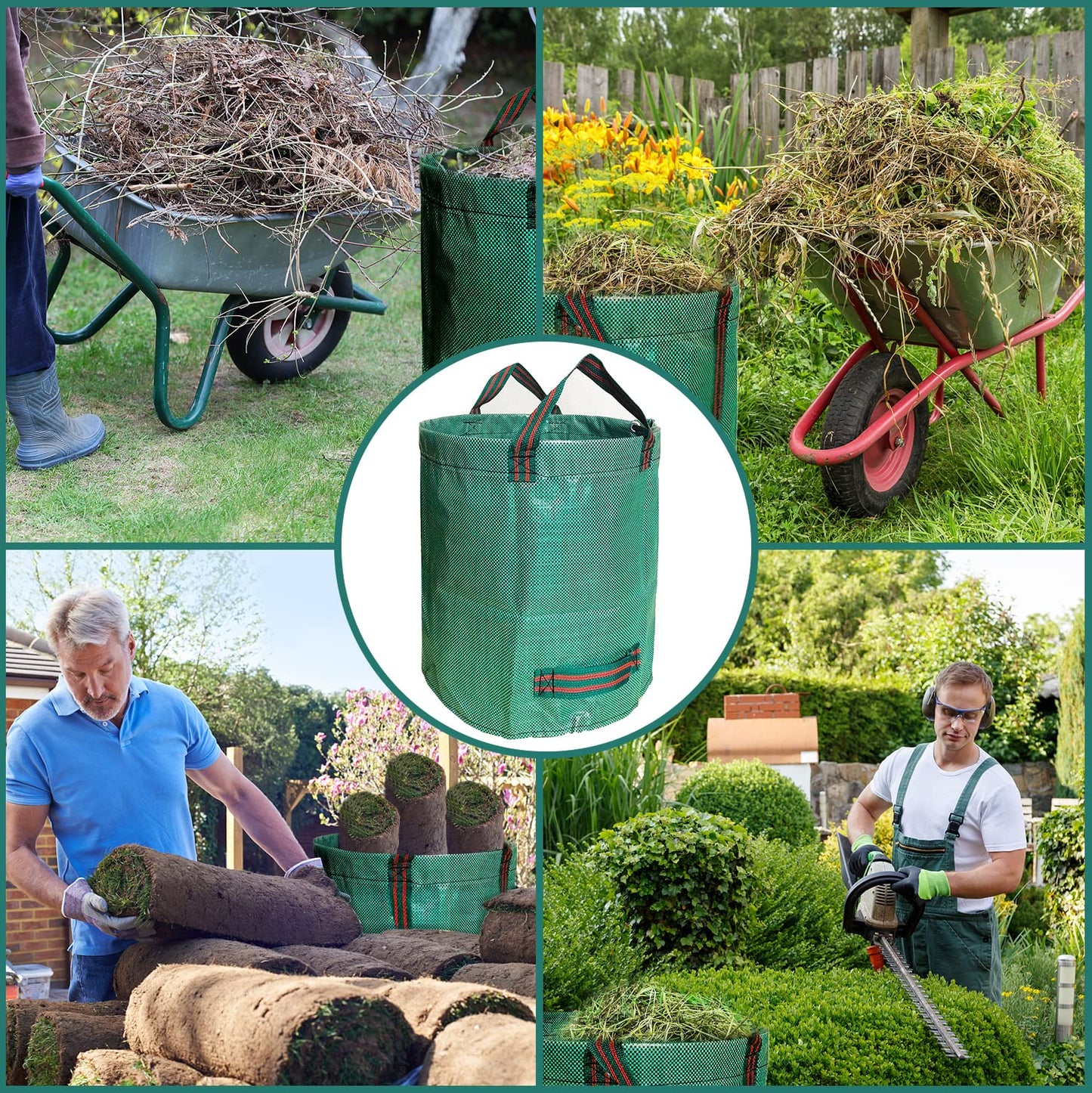 - Singwow Garden Waste Bags | 500L x 2 Heavy Duty Garden Bags | Reusable Garden Sacks with Handles -