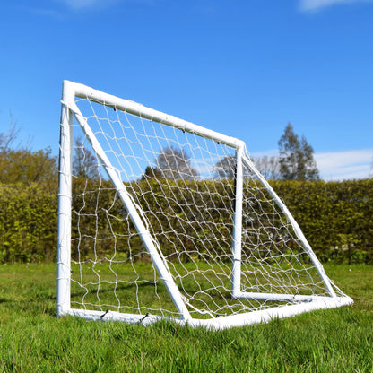 Amazon Exclusive Football Flick Goal - All weather - 70mm Extra thick uPVC - football goal for gardens, Integrated locking system (6x4, 8x4, 8x6, 12x6),White