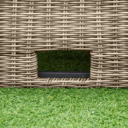 - Outsunny 5 Pieces | Outdoor PE Rattan | Round Garden Daybed with Cushions -