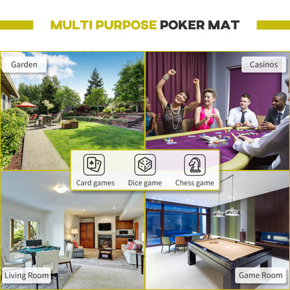 - HOMCOM Poker Table 1.85m Folding Top for | 8 Players Casino | Chip Trays | Drink Holders -