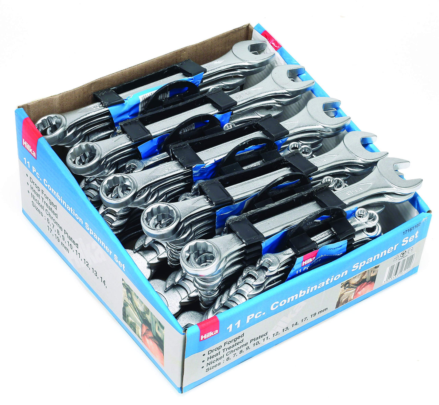 - Hilka 17161102 11PC Combi Spanner Set Metric | Clear -