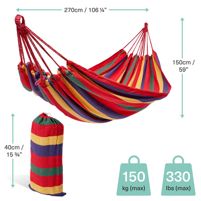 Bramble - Large Camping Hammock Garden Swing, Hammock Double Outdoor/Indoor with Carry Bag & Tree Ropes - 270x150cm, 150kg Weight Capacity Garden Hammock