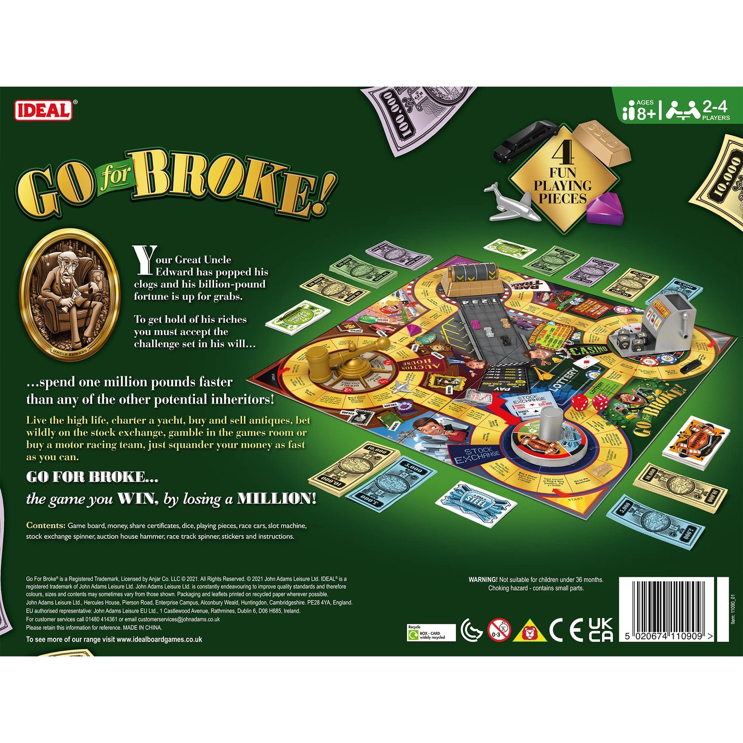 - IDEAL | Go for Broke: The game you win by losing a million!| Classic Games | For 2-4 Players | Ages 8+ -
