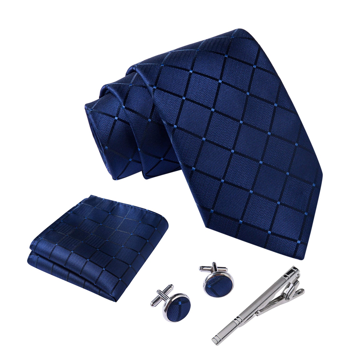 - Massi Morino Tie and Pocket Square Set Men | Cufflinks | Tie Pin | Gift Box -