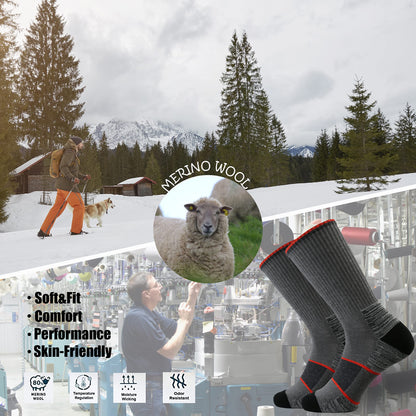 - Ortis Men's Merino Wool | Moisture Wicking Light Weight Breathable | Hiking Socks | 4 pack -