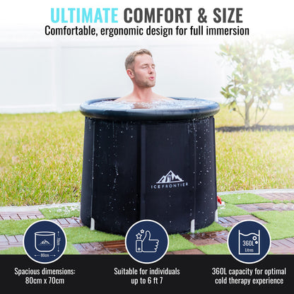 - Ice Bath Outdoor Recover Tub by Ice Frontier | 360L Premium Ice Bath Tub | Portable Bathtub -