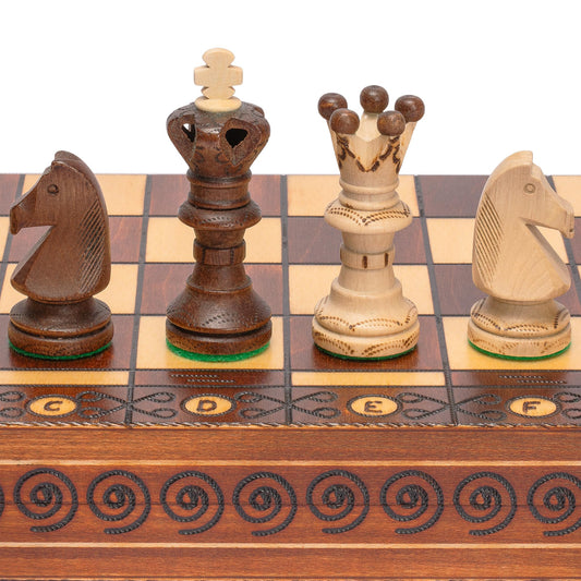 - Husaria International Folding Wooden Chess Game Set | Ambassador | 55-centimeter -
