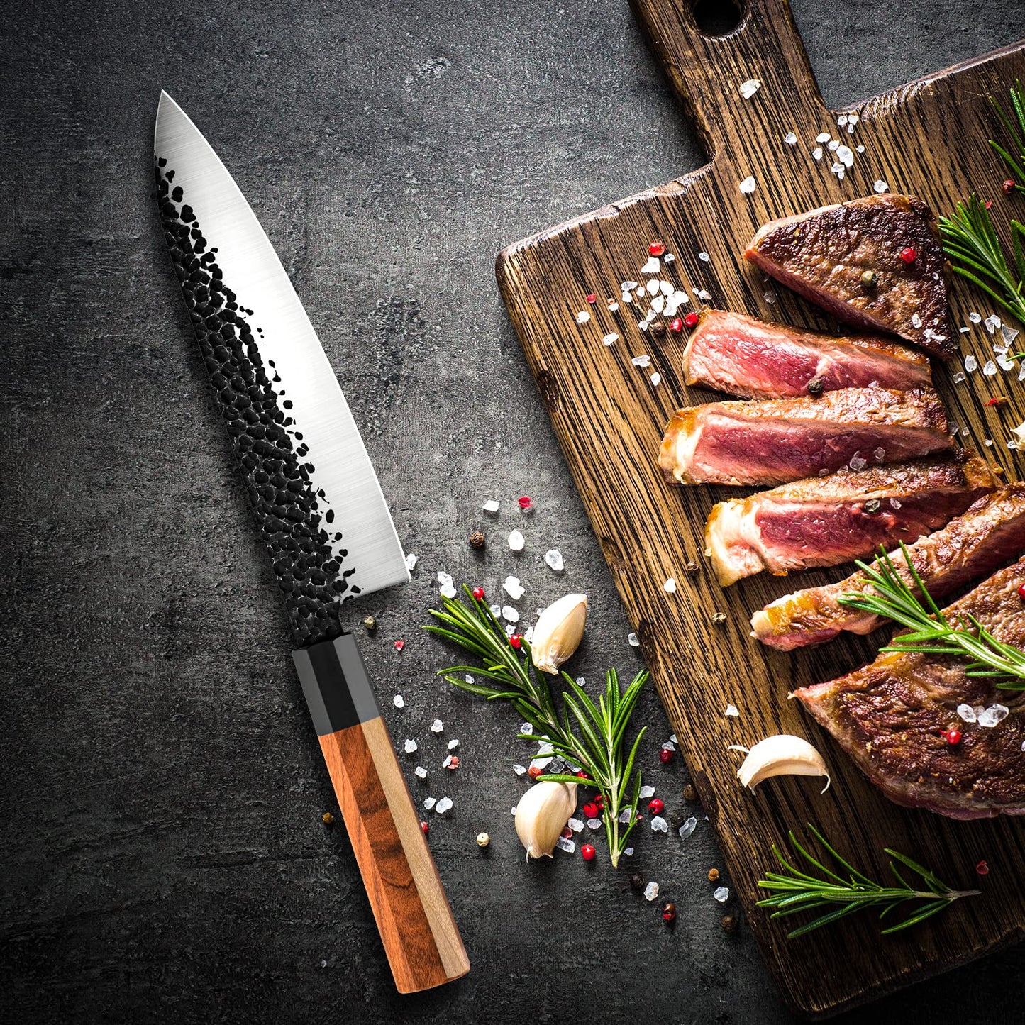 - Japanese Chef Knife Gyuto Chef Knife | 8 Inch Professional Hand Forged Kitchen Chef Knife  -