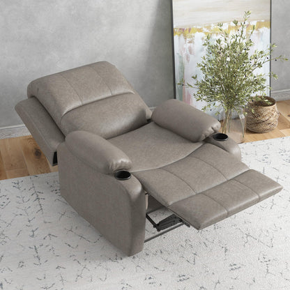 - HOMCOM Microfibre Recliner Armchair | Adjustable Leg Rest | Cup Holder -