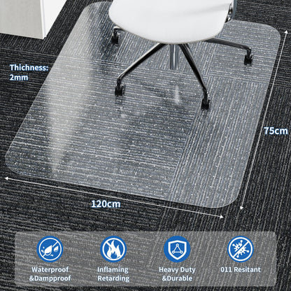 - WASJOYE Carpet Chair Mat for Home Office, 75 * 120cm Transparent Clear Carpet Floor Protector Cover