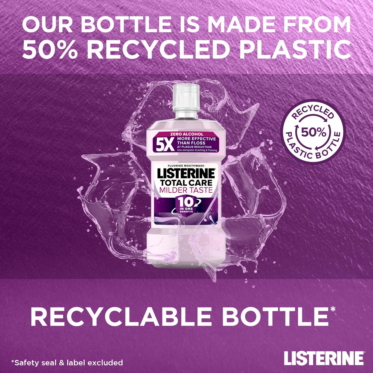 - Listerine Total Care Milder Taste (Zero Alcohol) Antibacterial Mouthwash -