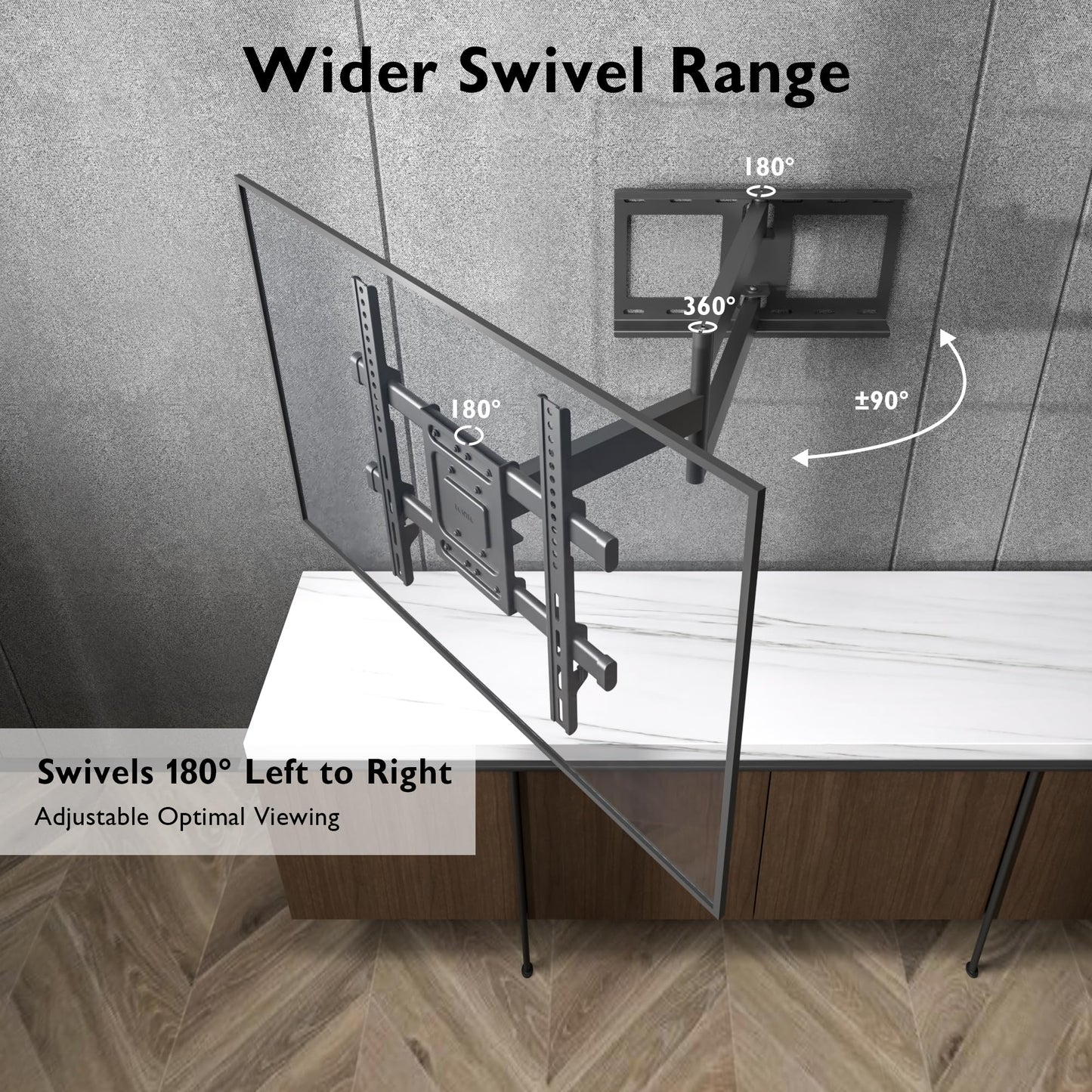 BONTEC TV Wall Bracket with Extra Long Articulated Arm for 32-70 inch up to 60 kg, Universal Long Reach Arm TV Wall Mount with Tilt, Swivel, Rotate, Full Motion TV Wall Mount, Max VESA 400x400mm