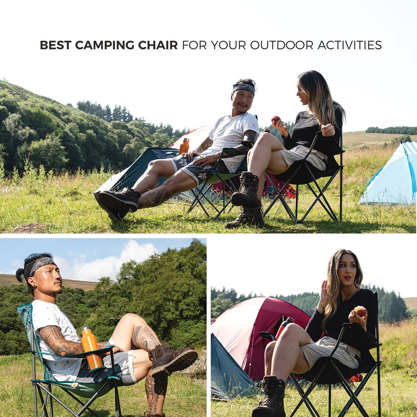 - Highlander Camping Chair | Compact & Lightweight Folding Chair | 2.2kg | Portable Chair for Outdoors -