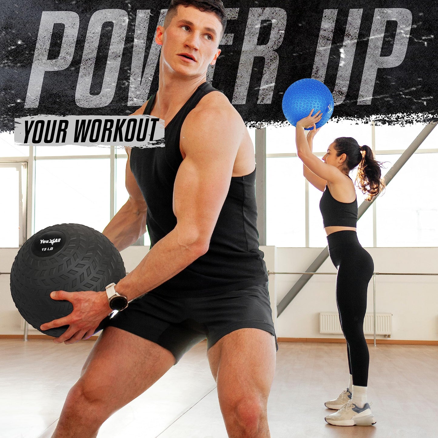 - Yes4All 1YHQ 9kg Slam Ball for Strength and Crossfit Workout – Slam Medicine Ball (9kg, Black)