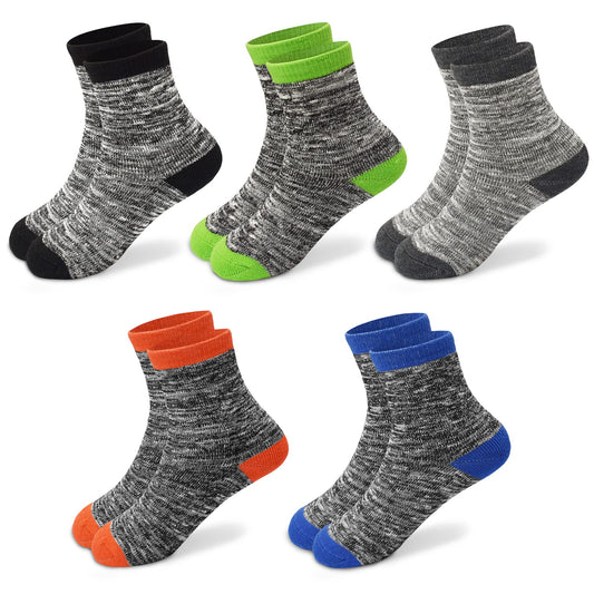 - SPTRAMLE | Boys Thick Socks | 5Pairs | 3-14Years | Thick Thermal Walking Socks | Boys & Girls -