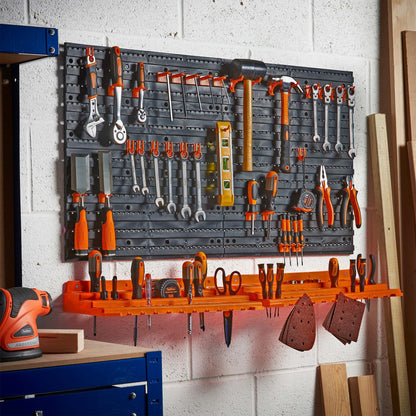 - VonHaus Garage Tool Storage with Shelf & Pegboard For Multiple Tools, Garden Tool Rack for Easy Access