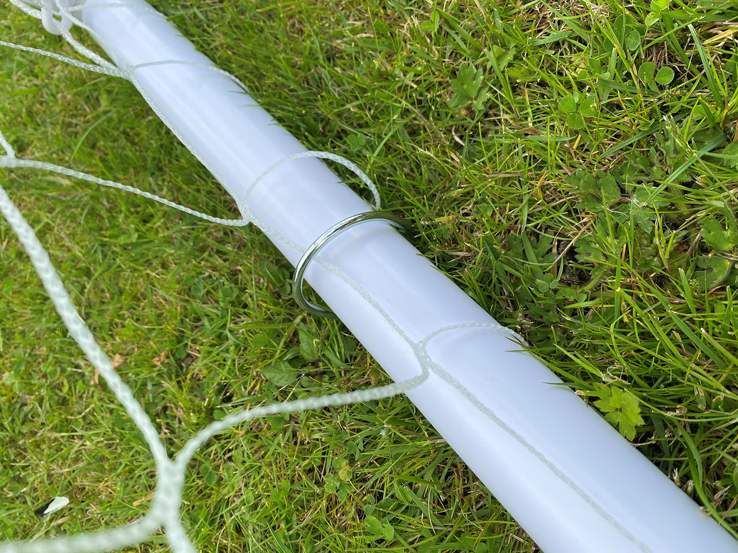 Charles Bentley Kids Junior 8ftx4ft Plastic Portable White Football Goal Inc. Net
