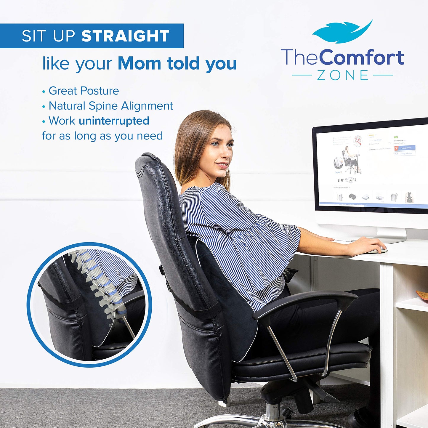 - TheComfortZone Lumbar Support Pillow | Office & Gaming Chair Car Lumbar Pillow -