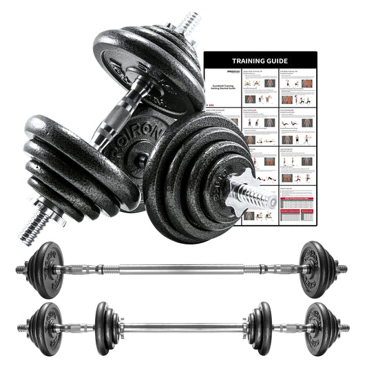 - PROIRON 20kg Cast Iron Adjustable Dumbbell Set | Hand Weight with Solid Dumbbell Handles -