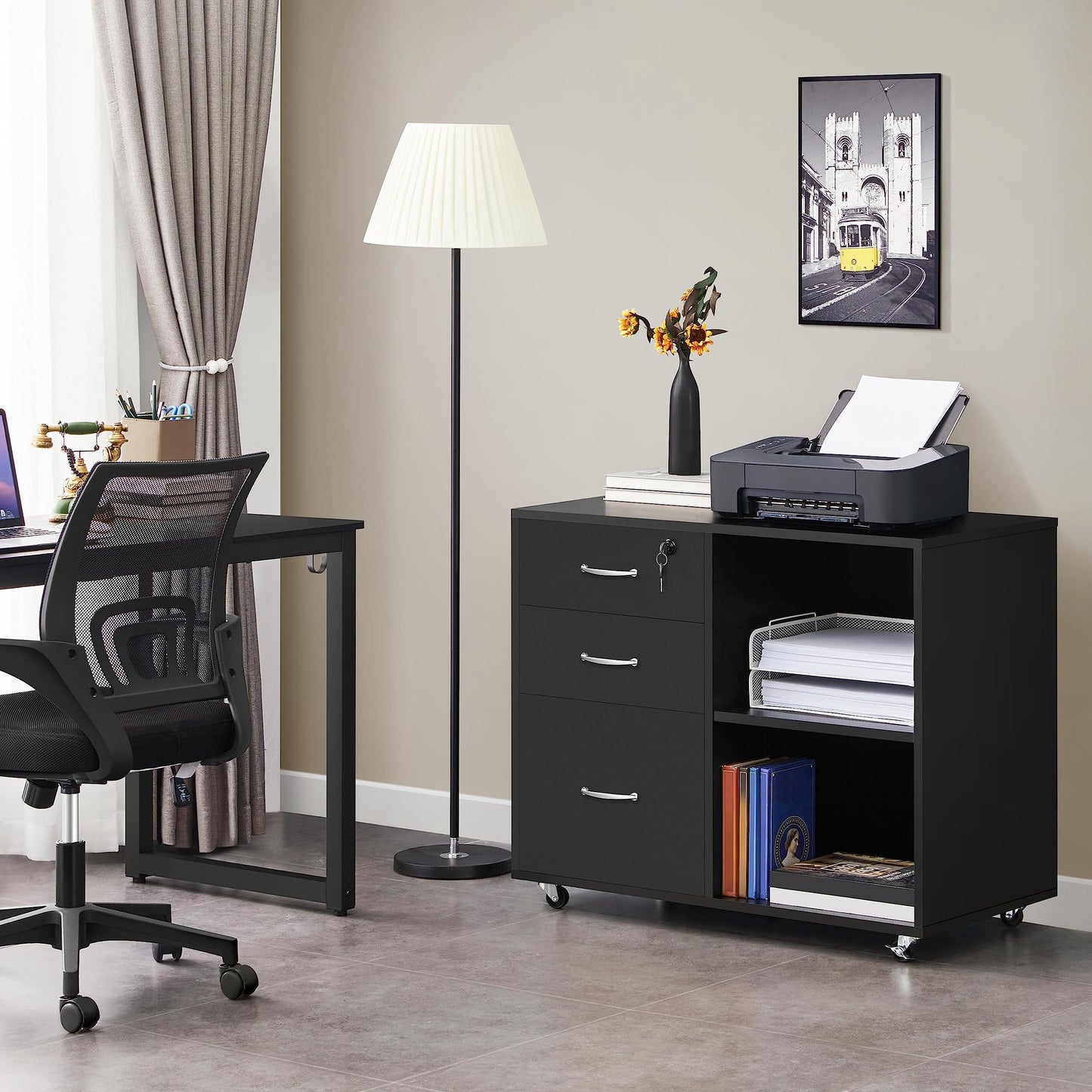 - Yaheetech File Cabinet for Home and Office,Black.