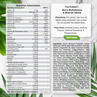 - Multivitamin Tablets for Men | 180 Count | 34 Essential Nutrients -