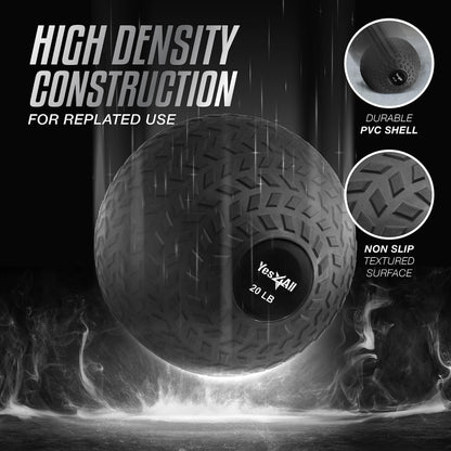 - Yes4All 1YHQ 9kg Slam Ball for Strength and Crossfit Workout – Slam Medicine Ball (9kg, Black)