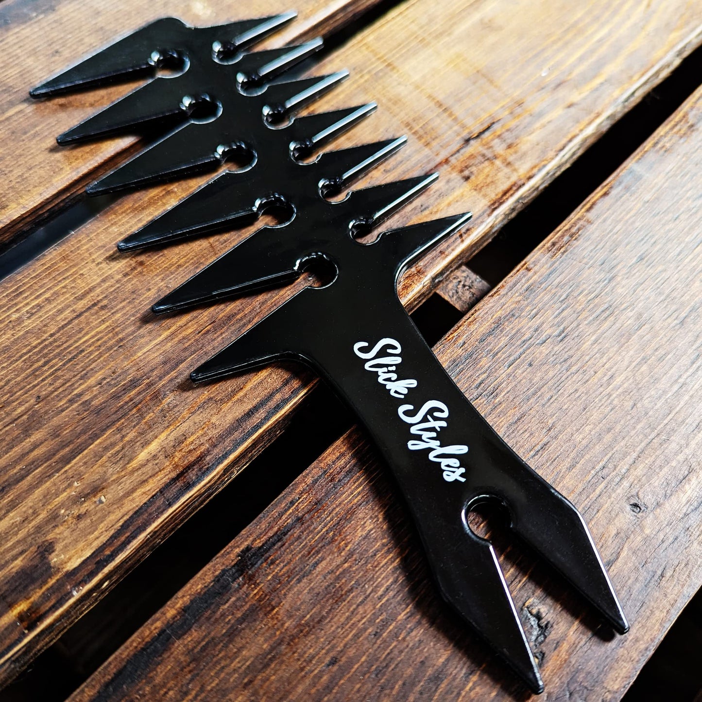 - Slick Styles Texture Comb | Black Hair Styling Barbers Comb Wide Tooth Comb | 200mm x 80mm -