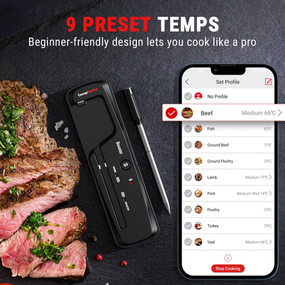 - ThermoPro TempSpike 150M Wireless Meat Thermometer | For Grilling | Bluetooth Meat Thermometer -