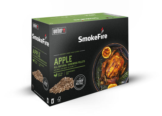- Weber SmokeFire Hardwood Pellets |Apple Cooking Pellets, Best for Chicken |8 kg Box |