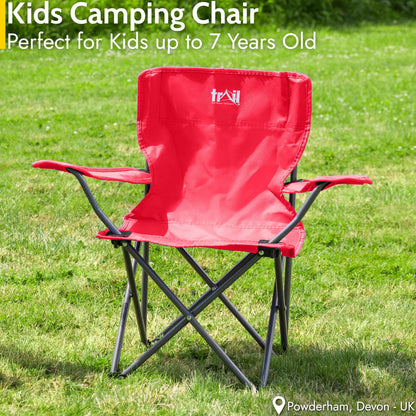 - Trail Eagle Kids Camping Chair | Red | Lightweight Folding Garden Beach Seat | For Ages 2 to 6 Years Old -