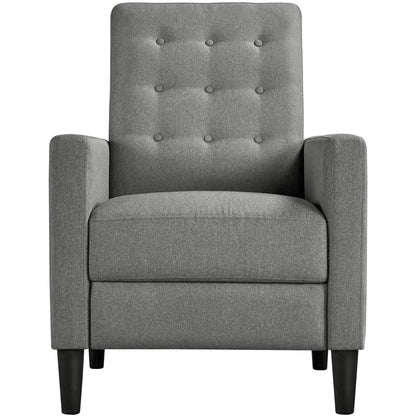 - Yaheetech Grey Modern Recliner Chair Adjustable Reclining Armchair Upholstered Sofa Couch.